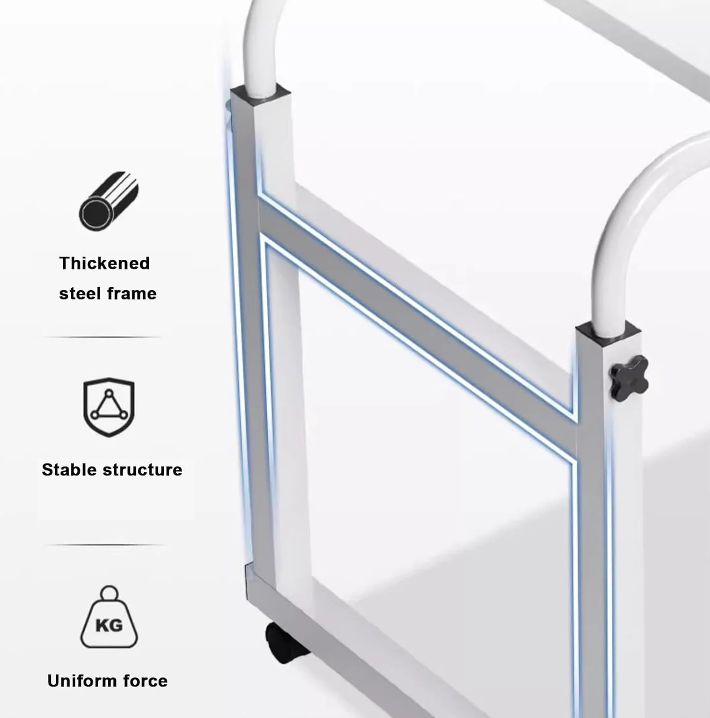 Mesa de Noche con Ruedas, Extensible, con Ruedas, para portátil, Mesa de Noche, Escritorio móvil, Mesa de Lactancia, Mesa para portátil, Bandeja con Ruedas para portátil y Escritura en la sa