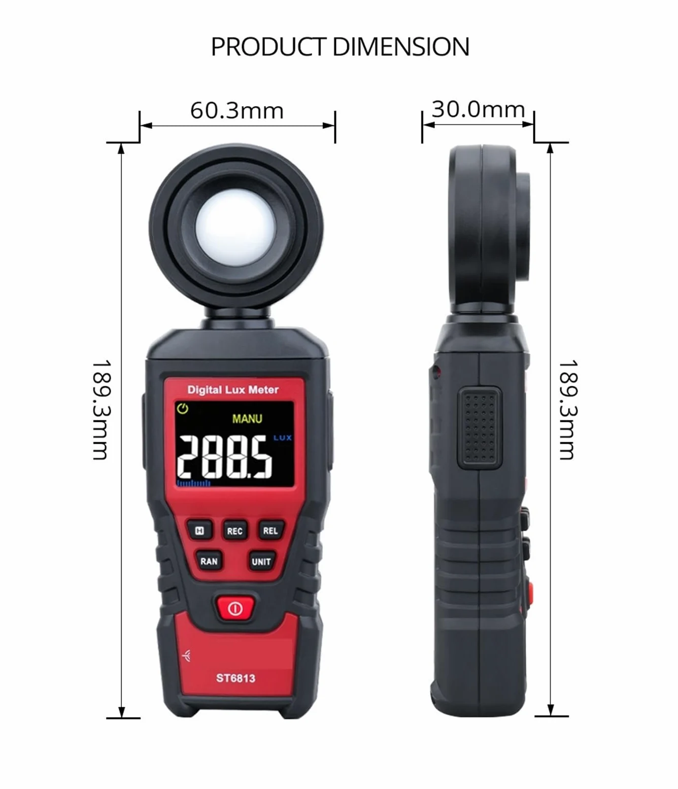 Fotómetro digital, luxómetro, comprobador de luz, espectrómetro fotográfico, detector luminosidad portátil, 1 a 200 000, pantalla LCD,Alta precisión