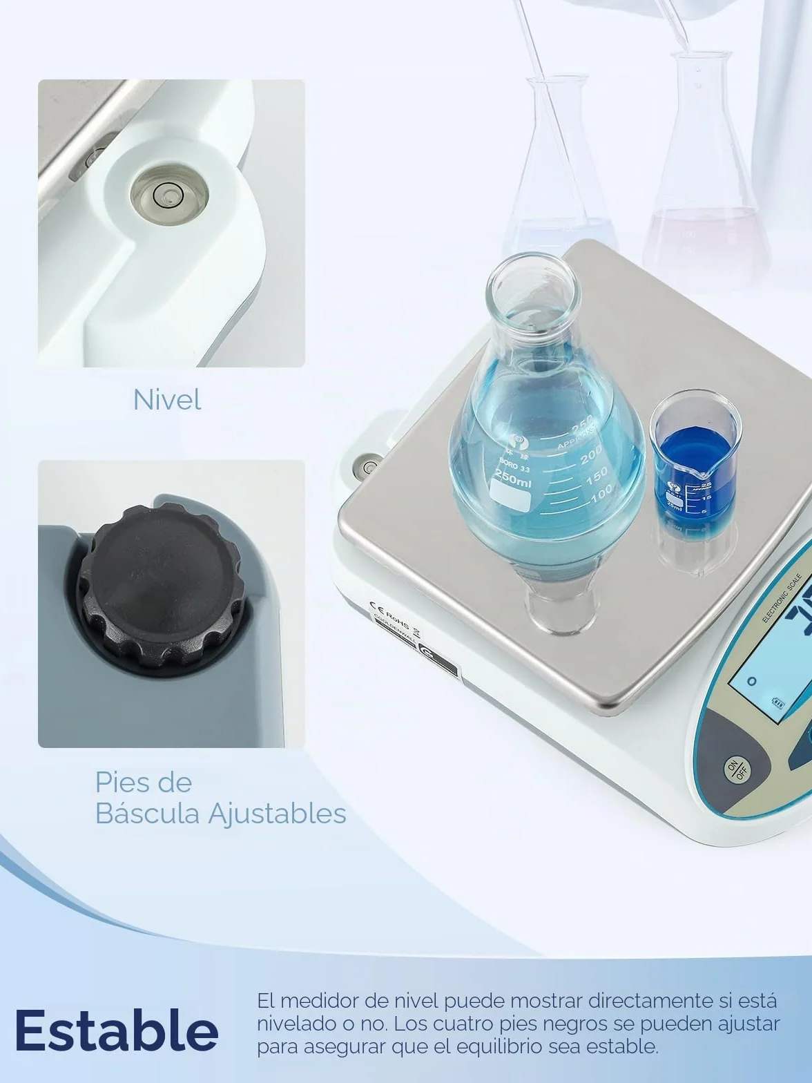 CGOLDENWALL Balanza Científica Analítica de Laboratorio de Gama Grande Báscula Electrónica Digital Inteligente de Alta Precisión de 0.1g 丨Ya Calibrado y Lista para Usar丨 (5kg, 0.1g)