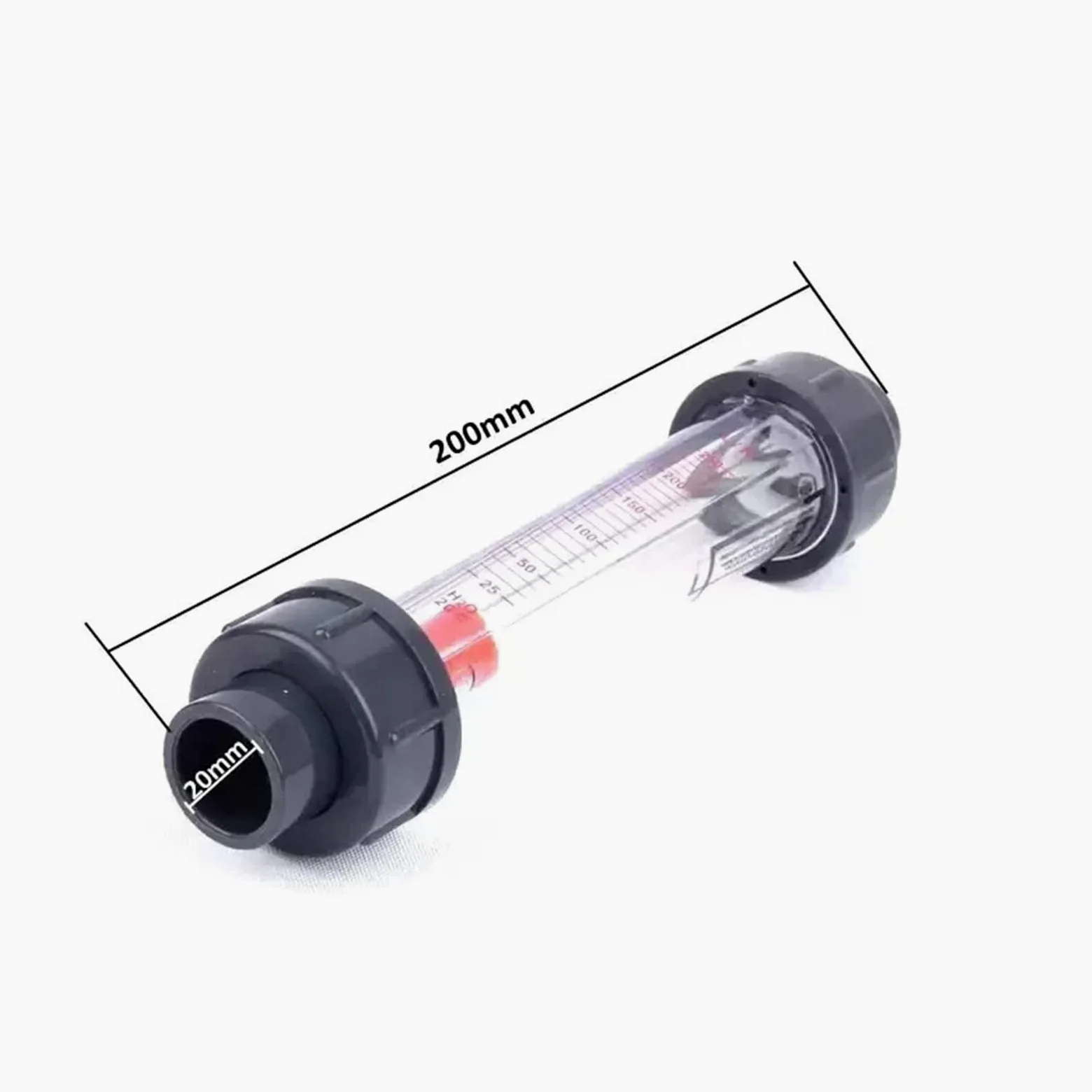 Medidor de flujo de flotador de plástico, medidor de flujo de agua líquida, rotámetro, rotermetro, medidor de flujo de tubería, 1 Uds.(DN32(0.4-4 KG))
