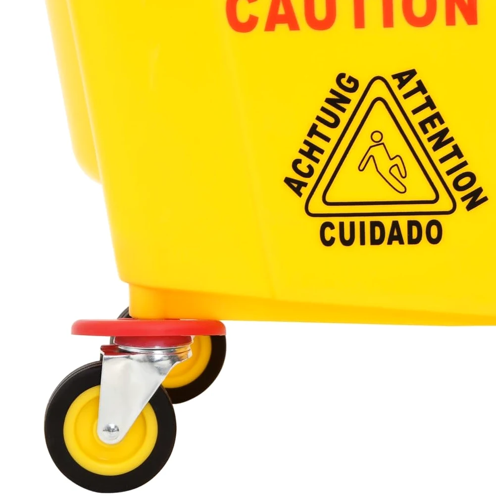 Cubo de fregona con escurridor y ruedas (36 L, PP, 36 L), color amarillo