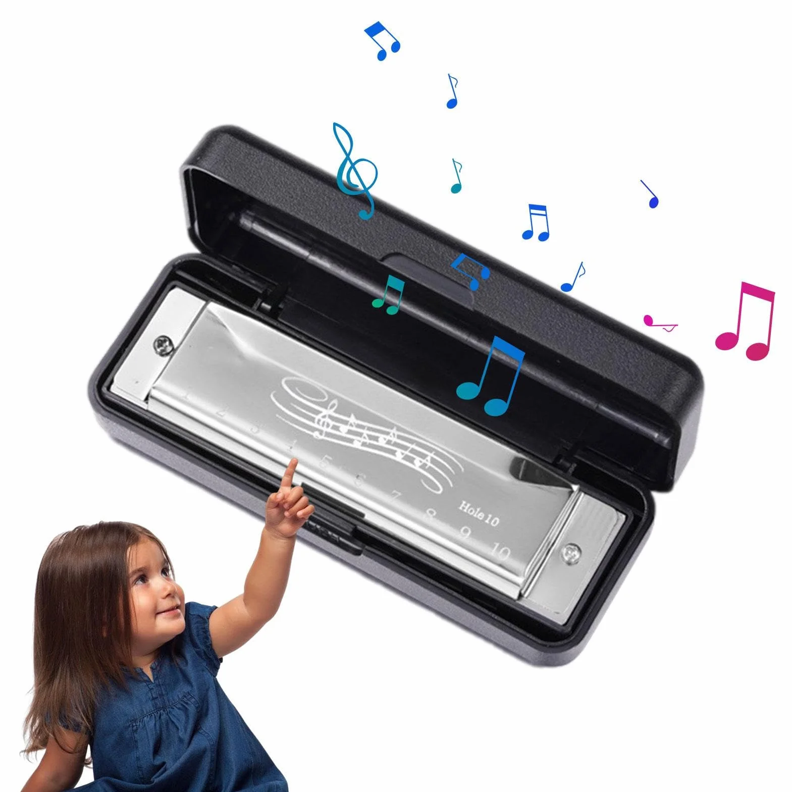 Armónica Infantil 10 Agujeros 20 Notas Instrumento Musical Profesional