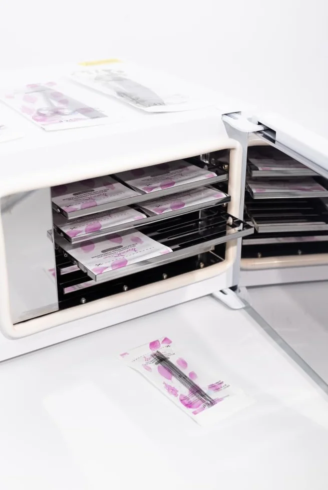 Safety Clean Bolsas de Esterilización Combinadas Transparentes 100 Uds Autoadhesivas para Autoclave 75x150 Rosa