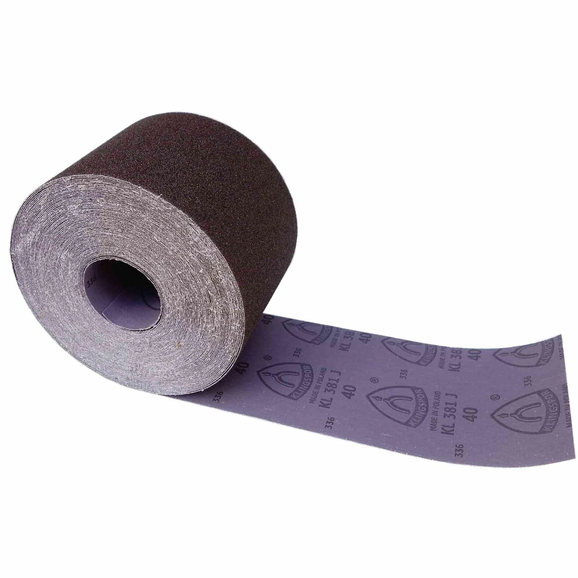 Rollo de lija 150 mm tejido abrasivo flexible P120 longitud 5 m para madera y metal