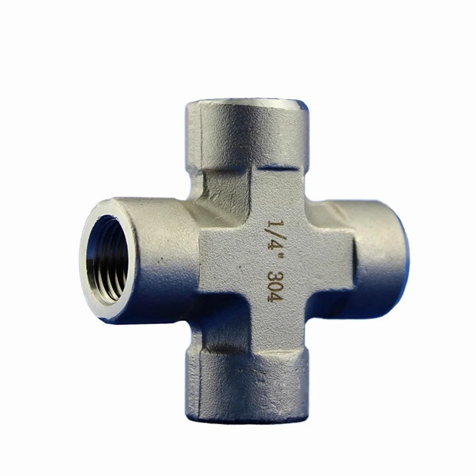 Accesorio de pezón de 4 vías forjado de alta presión, accesorio de rosca hembra de 3/8 ", Cruz de diámetro igual, 1 ud.
