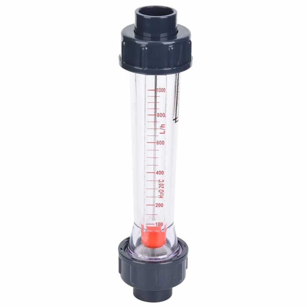 Medidor de flujo LZS-20 (D) 100-1000L/H, tubo de plástico, boca plana 25 mm/1 pulg.