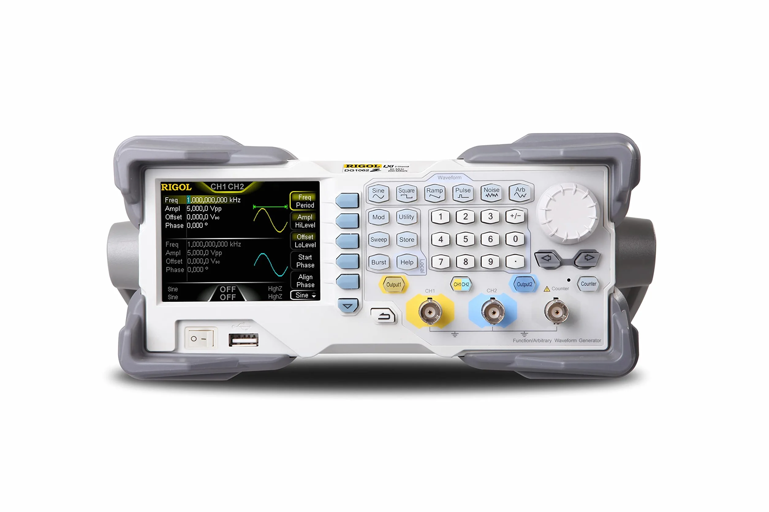 RIGOL Generador de Funciones,DG1022Z Generador de Señales,Frecuencia de salida de 25 MHz,2 canales,Varios tipos de modulación,Ideal para laboratorios y enseñanza