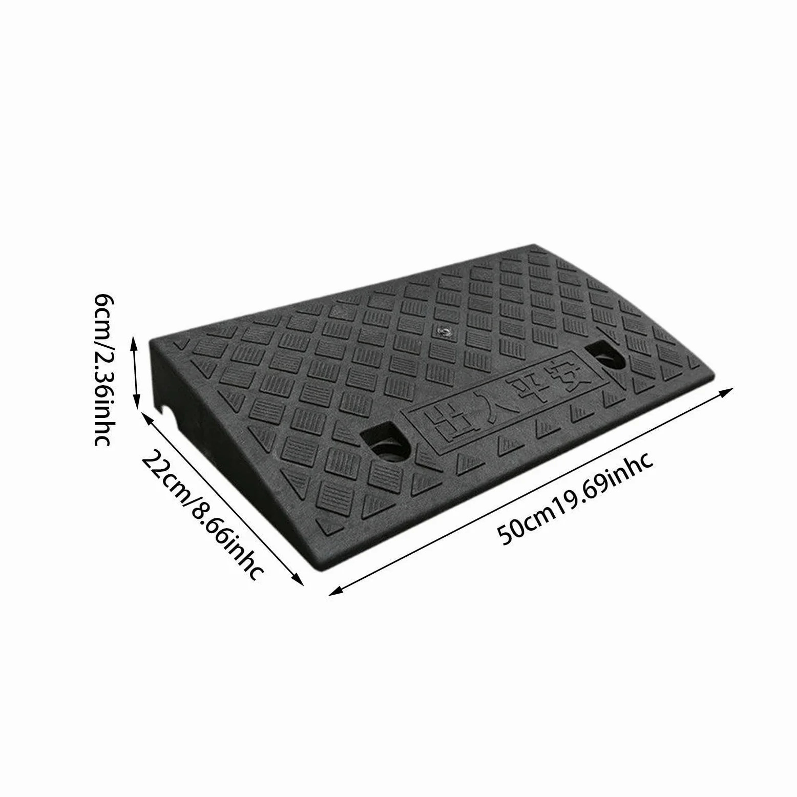 Oshhni Rampa de Almohadilla de pendiente en la carretera Almohadilla de rampa portátil de alta resistencia Rampa de de entrada para camiones Rvs, Alto 6cm Negro