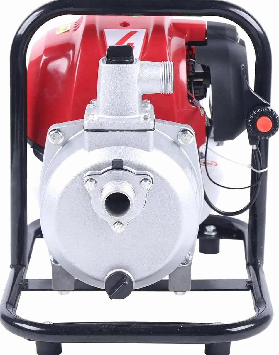 Gasolina Bomba de agua 1.2kw 4 tiempos, 1'' alta presión gasolina bomba de agua portátil riego jardín bomba