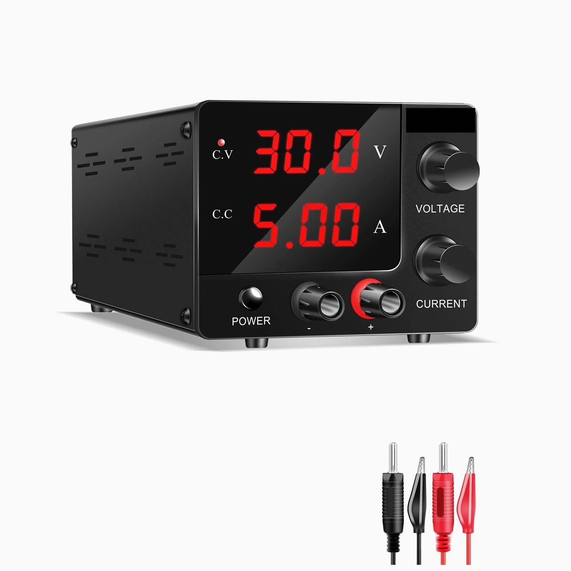 Fuente de alimentación de Laboratorio DC Variable 0-30V 0-5A Ajustable, Fuente de alimentación conmutada regulada, regulador de Voltaje para Banco de Trabajo de Mantenimiento (15V 10A)