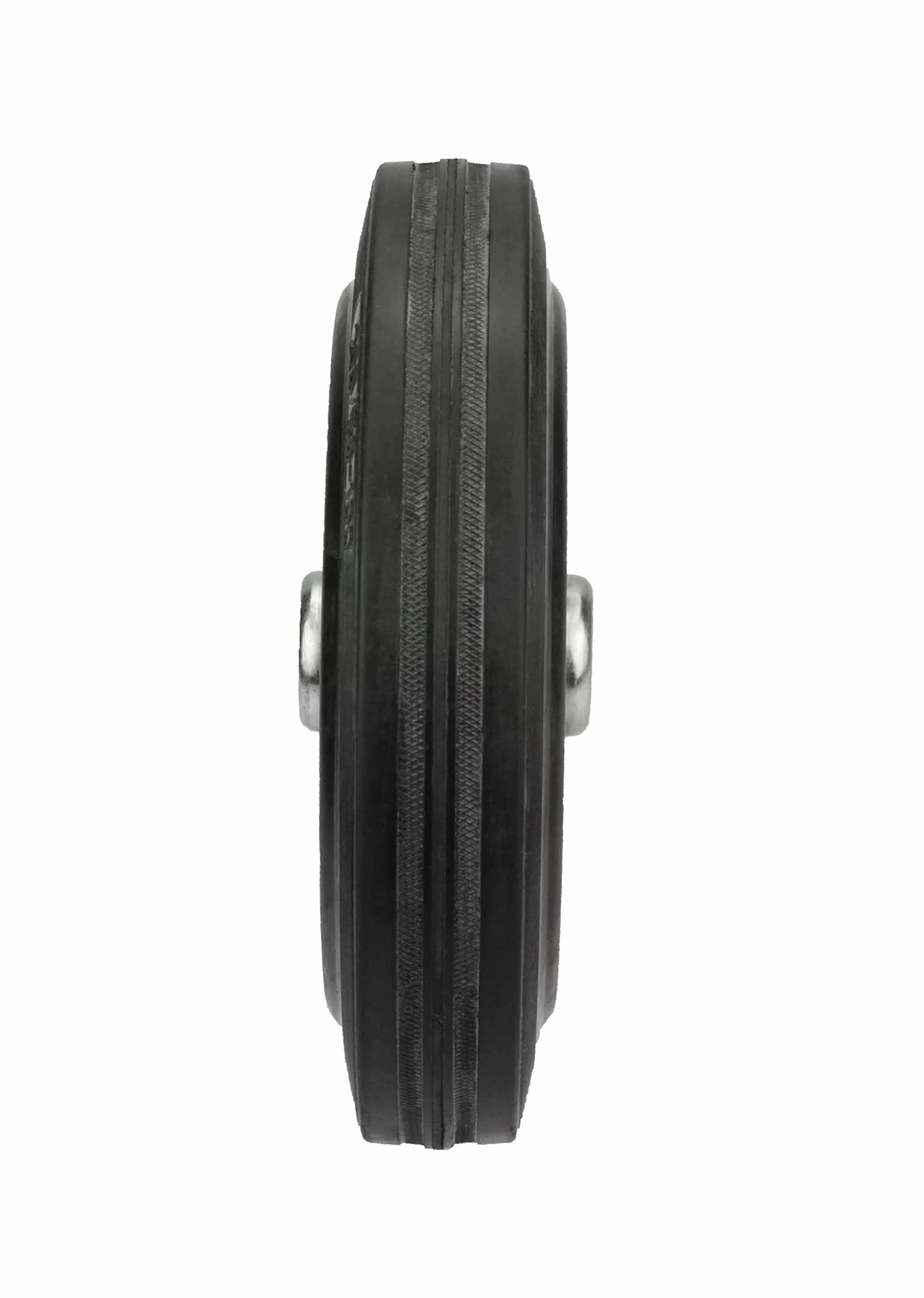 Juego de 4 ruedas de goma, varios tamaños, llantas de acero galvanizado, negro (200)