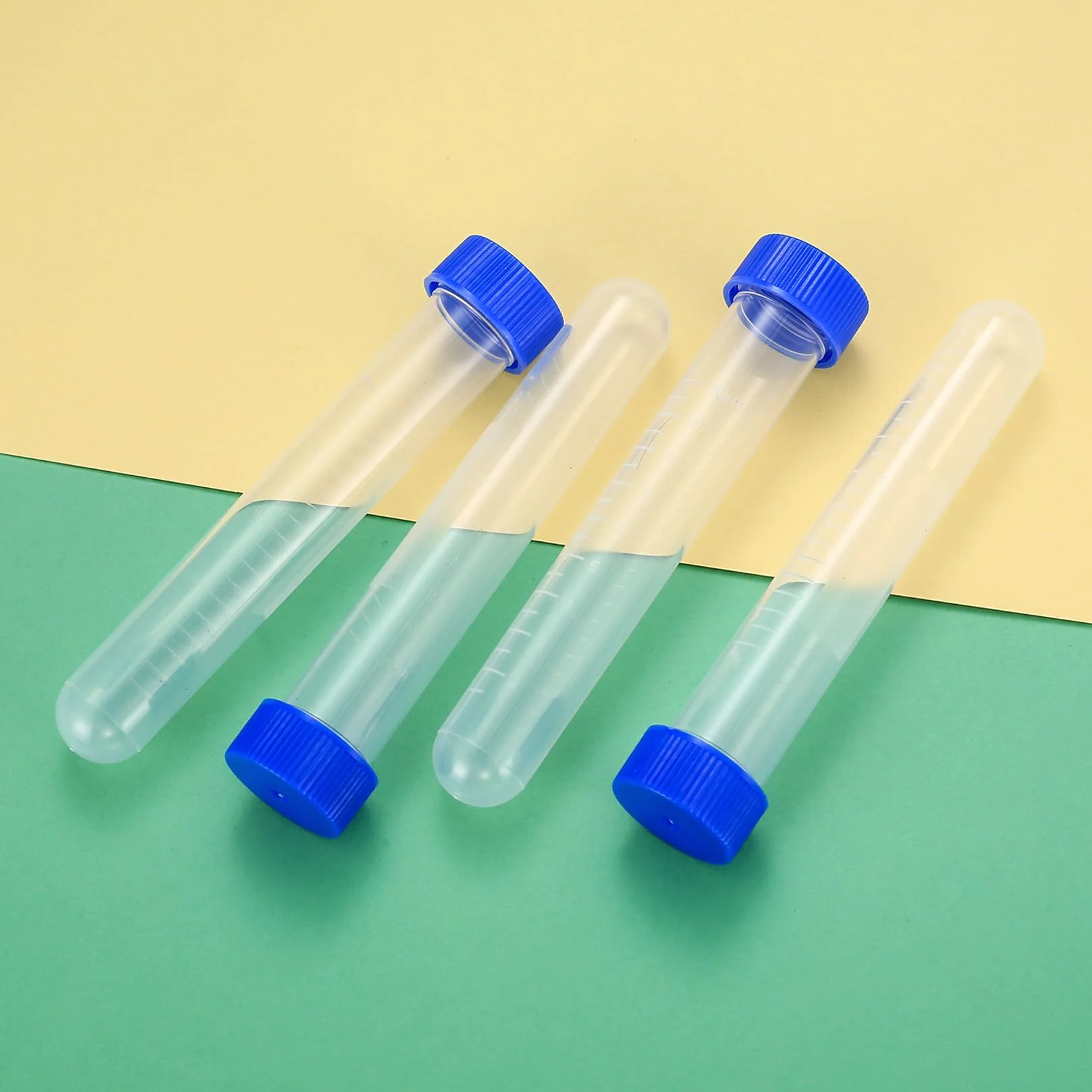 Tubos de Ensayo de Laboratorio 22 Pcs 10ml Plástico con Tapa de Rosca Centrifuge