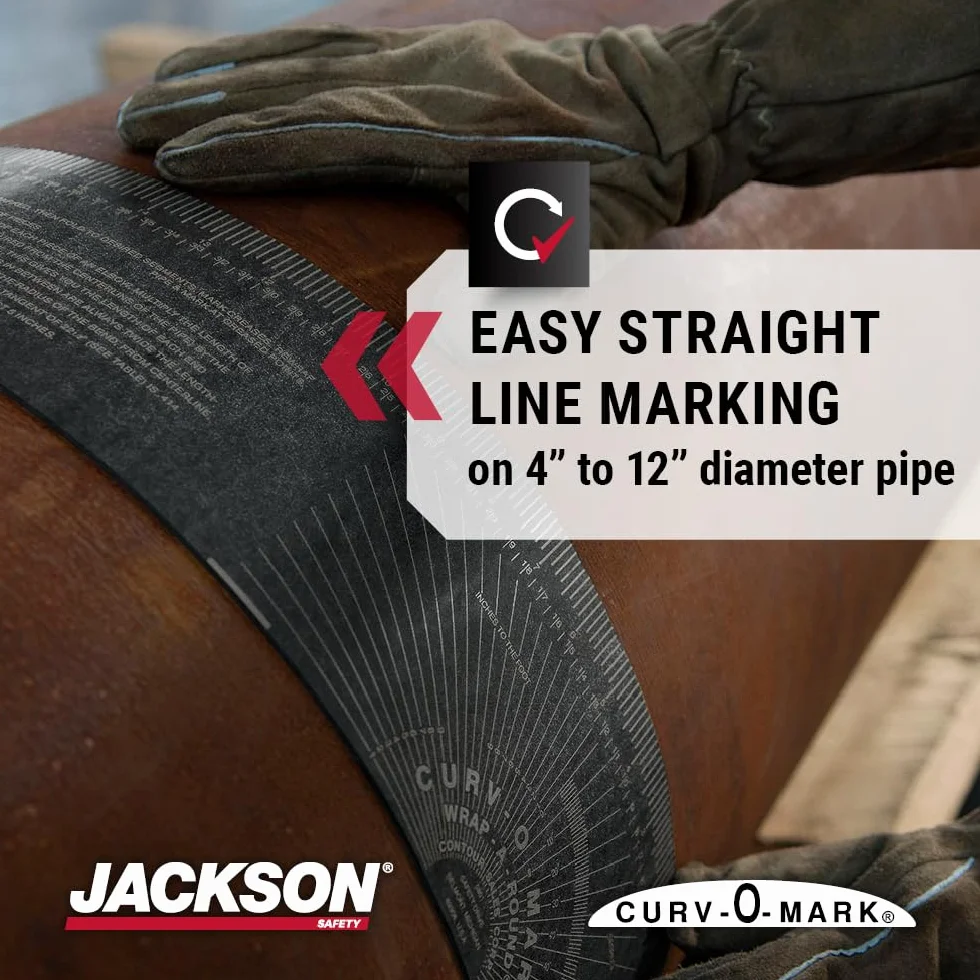 Jackson Safety Curv-O-Mark Wrap-A-Round Ruler X-Large Black 4" to 12" Pipe Diameter