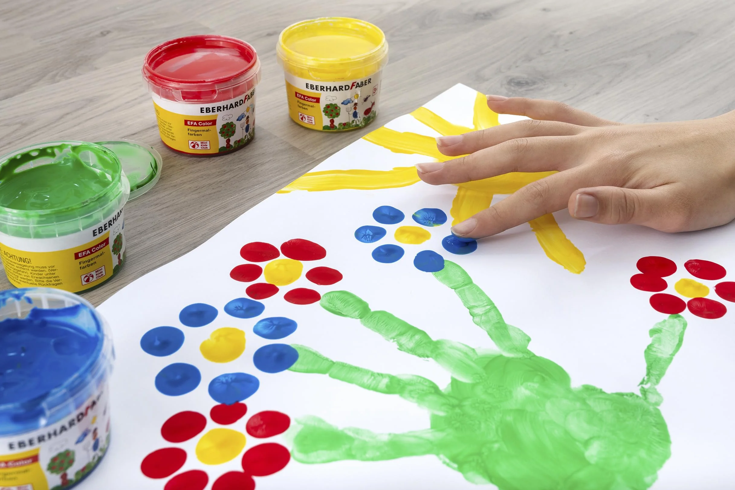 Eberhard Faber Pinturas de Dedos EFA Color 4 Colores 100 ml No Tóxicas para Niños