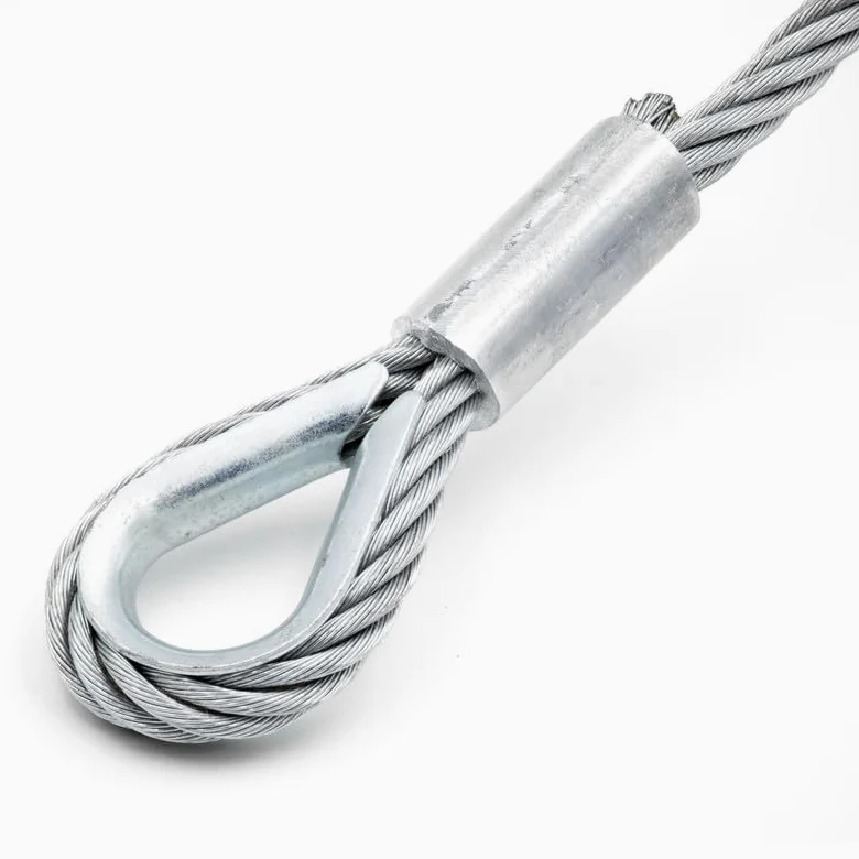 Cable de acero de 14 mm x 10 m de longitud con guardacabos, cable de alambre para cabrestantes, cable forestal, resistente de acero industrial, cable de alambre de acero