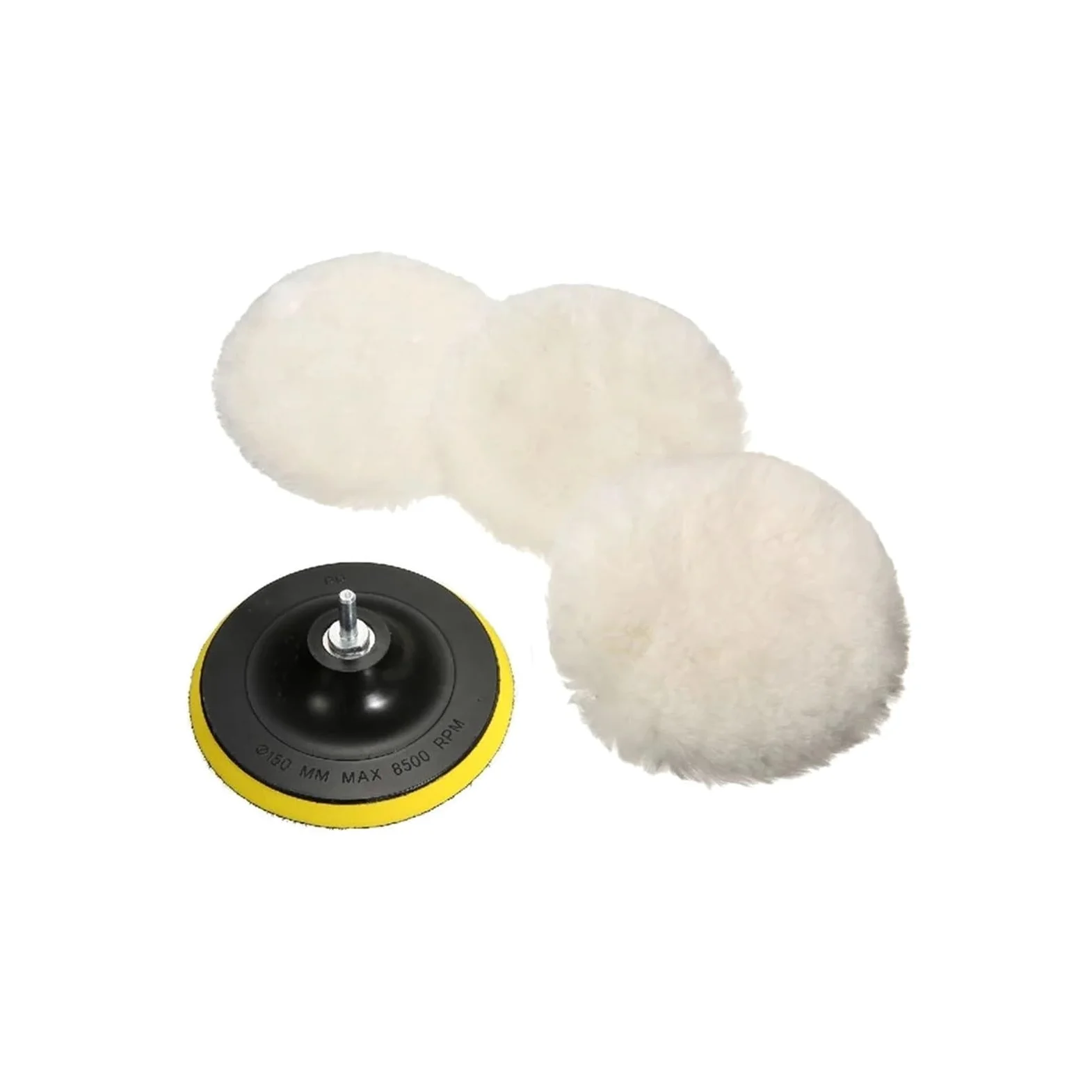 Kit de 5 almohadillas pulido lana for encerar coches, esponja, disco, cuidado llantas y pintura