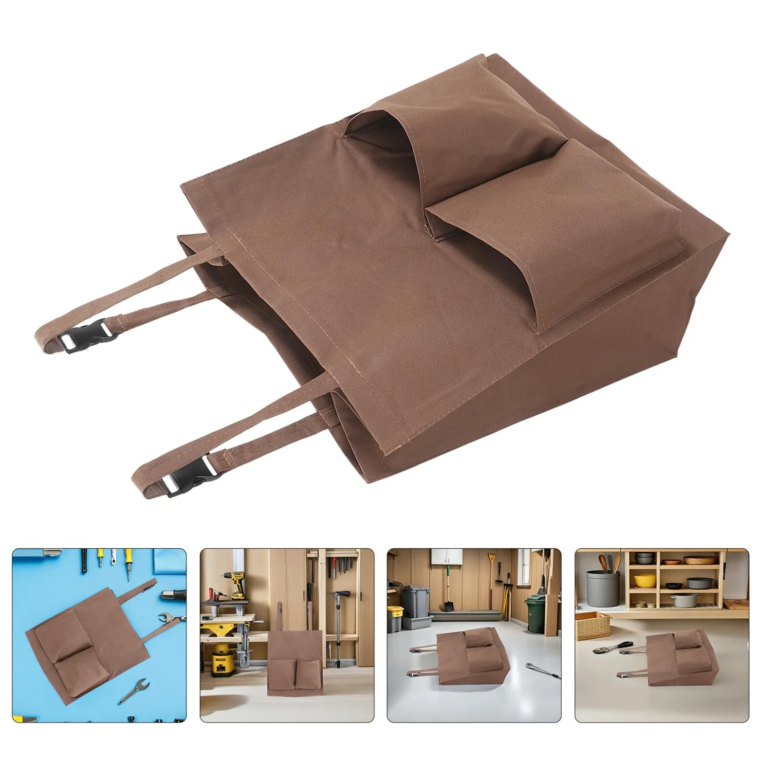 Mobestech Bolsa para Carrito de Limpieza 4 Unidades Organizador Portátil de Almacenamiento Grande Resistente con Plástico y Cierre para Accesorios y Productos de Limpieza Uso