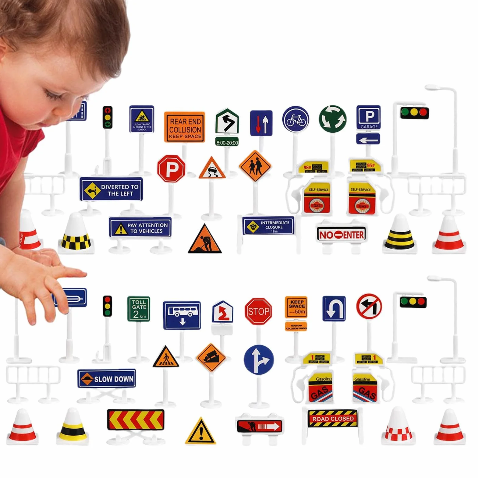 Juego de Señales de Tráfico para Niños, Juguete de Señalización de Escena de Estacionamiento, Exteriores Hogar Escuela