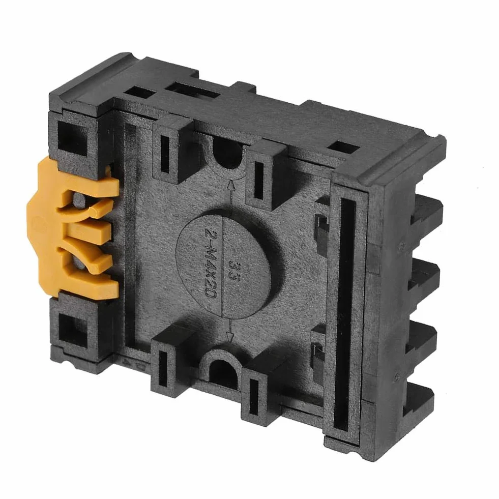 Base de relé, conector 8 pines, terminal tornillo duradero, zócalo enchufe industrial, soporte potencia estable, temporizador integrado, instalación sencilla para profesionales eléctricos