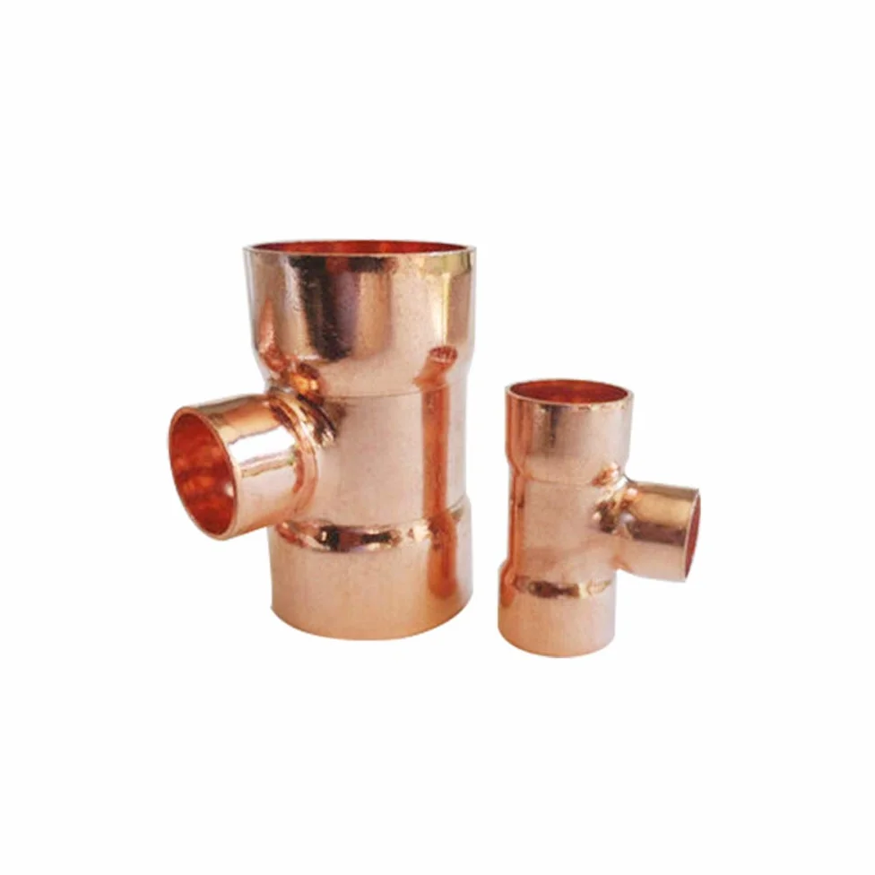 54mm 67mm To 15 16 22 28 42mm ID Reducing tee 3 Ways 99.9% Copper End Feed Solder Plumbing Fitting For Air Condition(67mmx42mmx67mm)