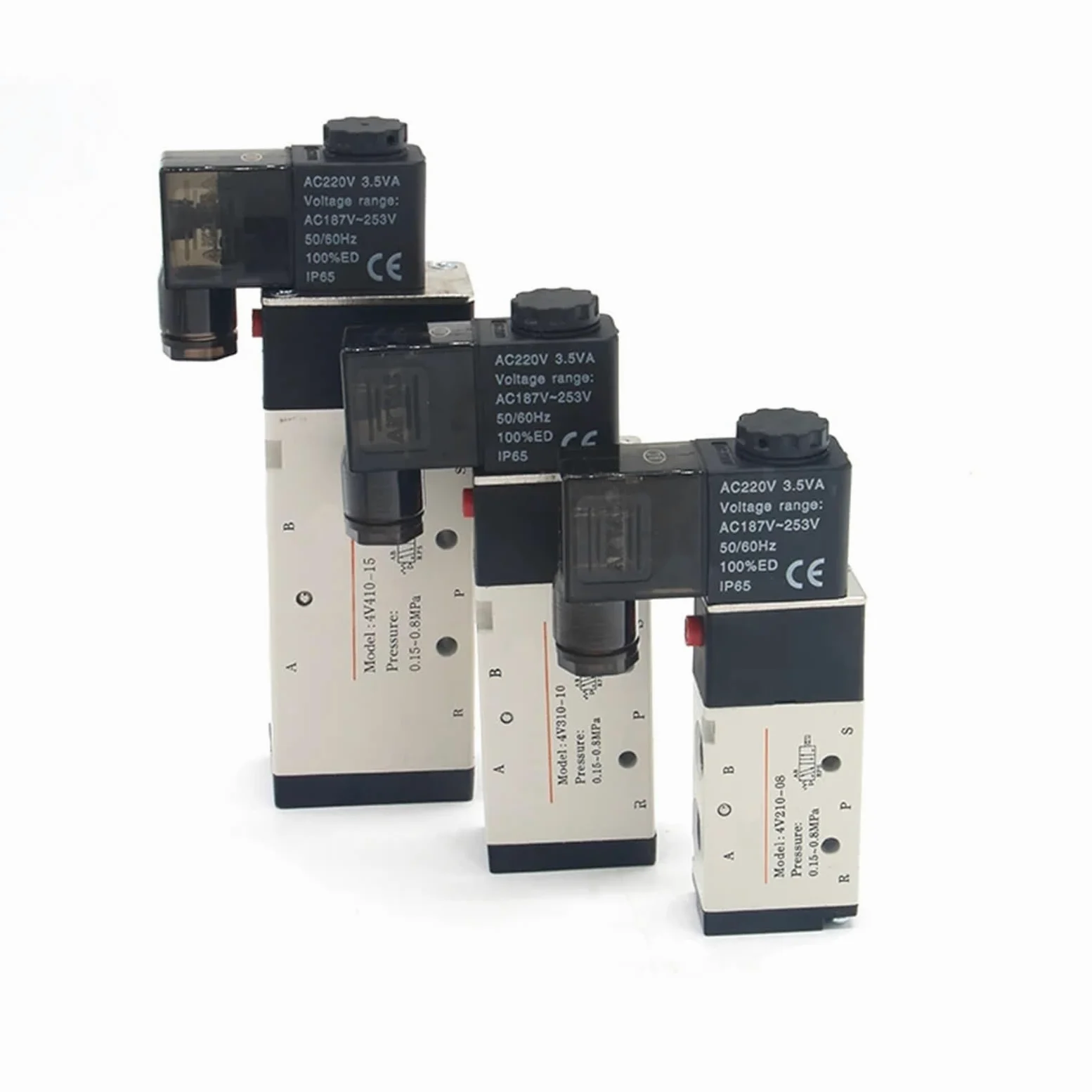 Válvula neumática electroválvula eléctrica 4v410-15, Control Aire-Gas, magnética, 5 vías, 2 Posiciones, 12 V CC, 24 V CA, 110 V CA, 220 V, Voltaje de la Bobina | 10mm Fittings,Motor With Bracket