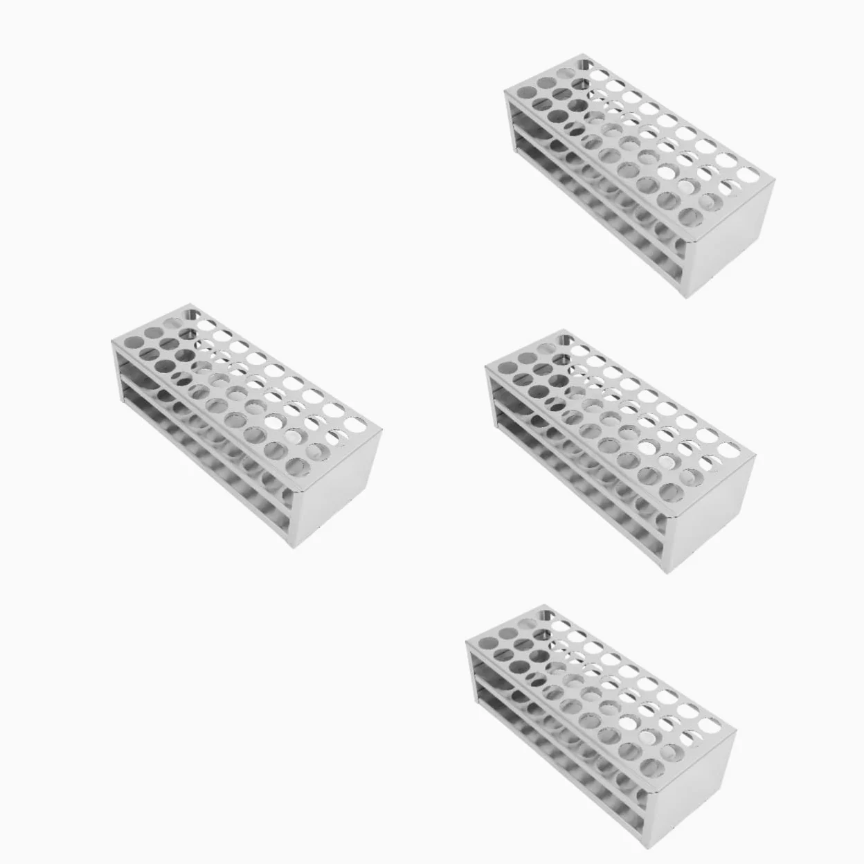 ULTECHNOVO 4piezas Soporte Para Tubos De Ensayo De Ranuras Gradilla De Inoxidable Resistente Para Tubos De Rack Versátil y Fácil De Montar Para Laboratorios y Análisis Experimentales