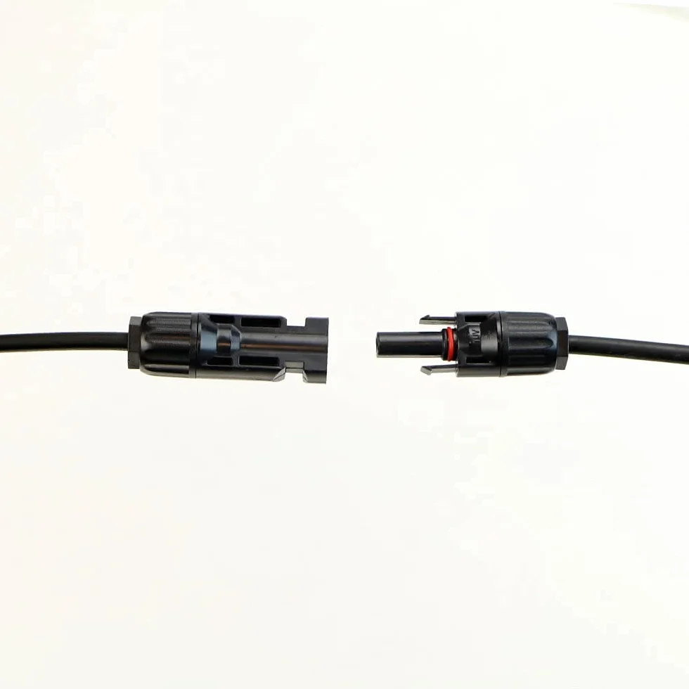 Conector Solar Fotovoltaico 5 Pares Macho/Hembra Impermeable Anillo Sello Negro