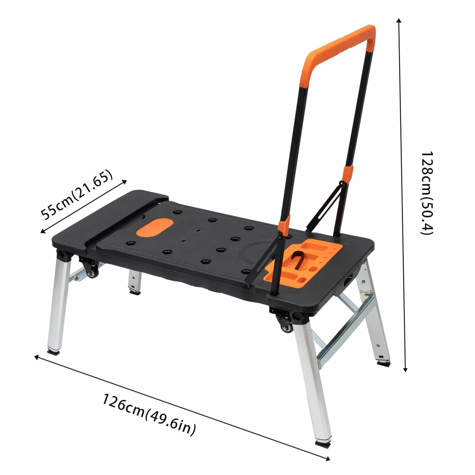 Banco de trabajo plegable 7 en 1, carro de trabajo portátil, mesa de trabajo de garaje, carro de taller para caballete, plataforma de trabajo