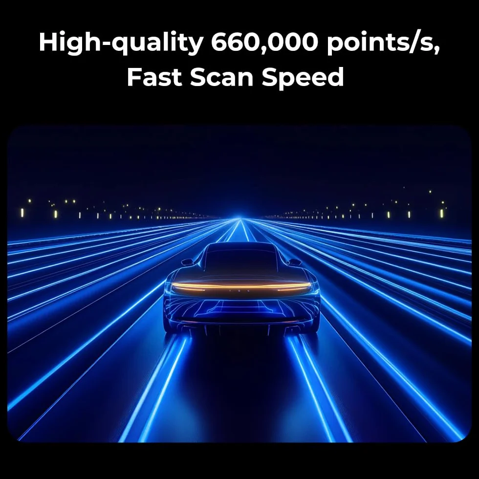 Creality CR-Scan Raptor Pro 3D Escáner de mano con velocidad de escaneo láser de hasta 60 fps y escaneo de luz estructurado, seguimiento antivibración, compatible con objetos de 5 a 4000 mm