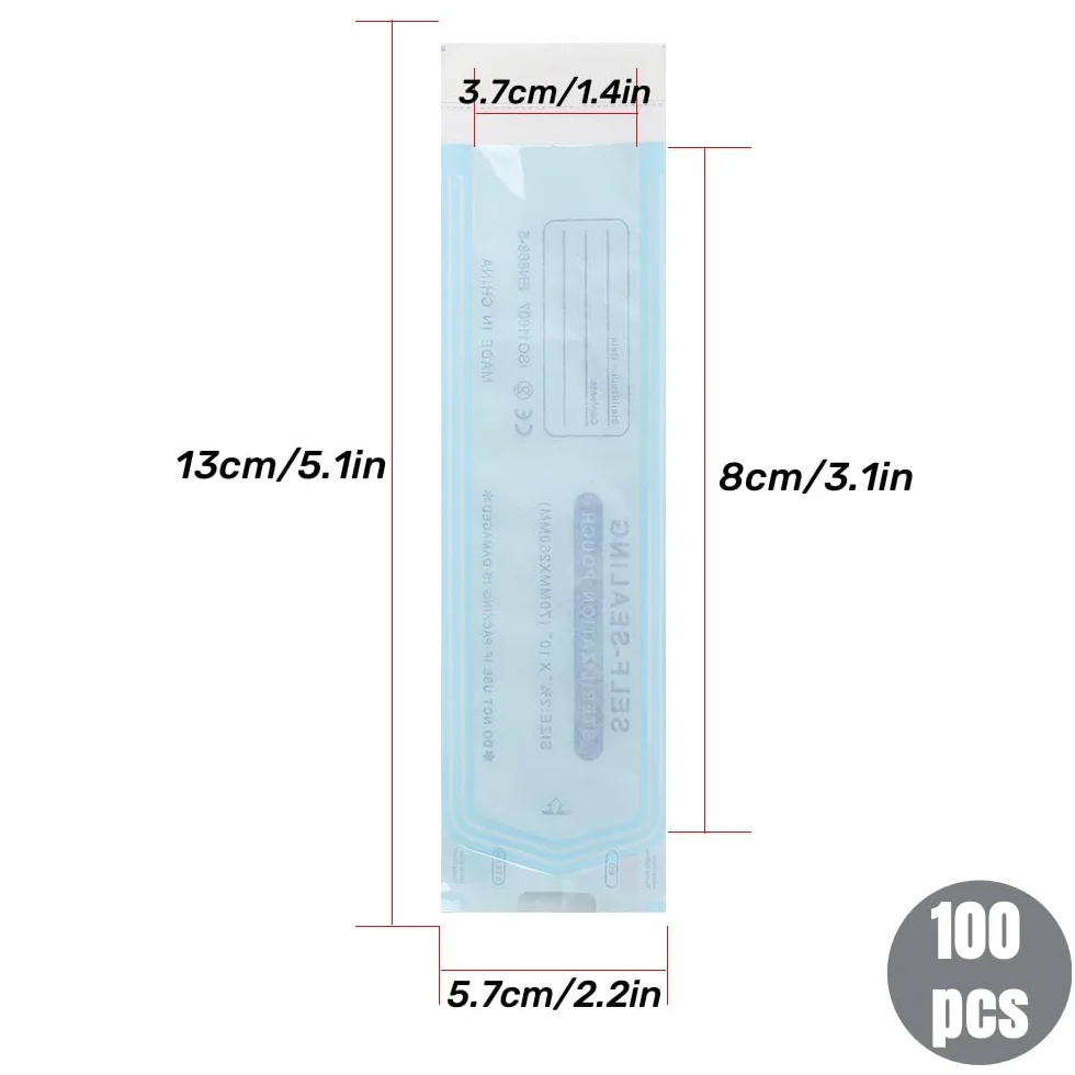 Bolsas Esterilización Manicura Autosellantes, Bolsas Esterilización Desechable PVC, Autoadhesivas Auto Sellado, Bolsa Almacenamiento Dental