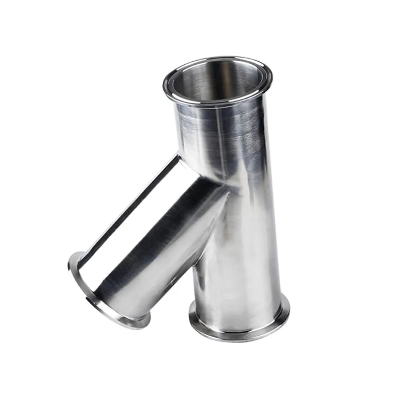 304 Stainless Steel Ferrule Y Type Pipe Fitting Connector Adapter Coupling ICXLPMC(38mm Ferrule OD 50.5)