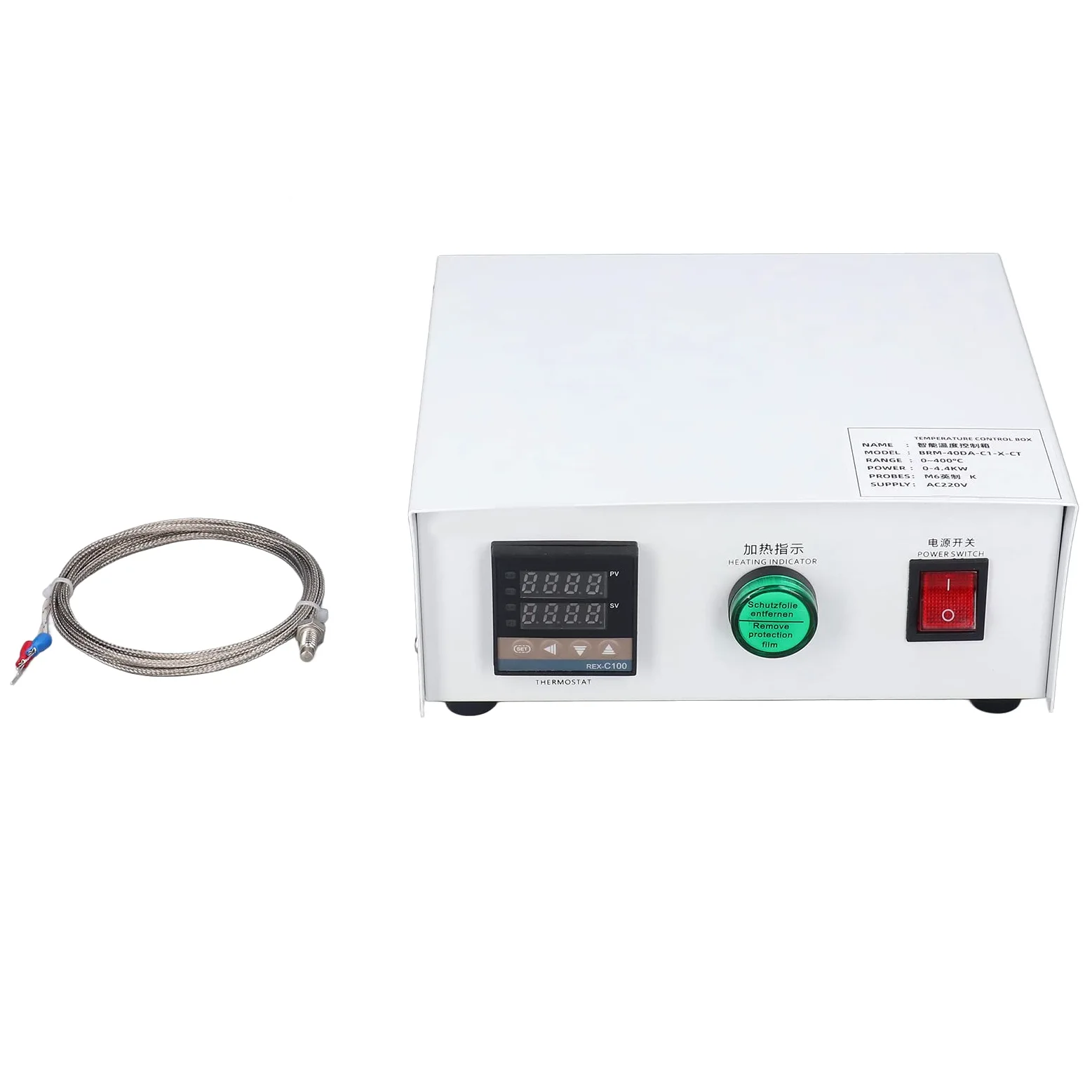 KIMISS Caja de Termopar con Controlador de Temperatura PID para Hornos IR, relé de Estado Sólido Autoajustable de 0-400 ℃, AC220V (#2)