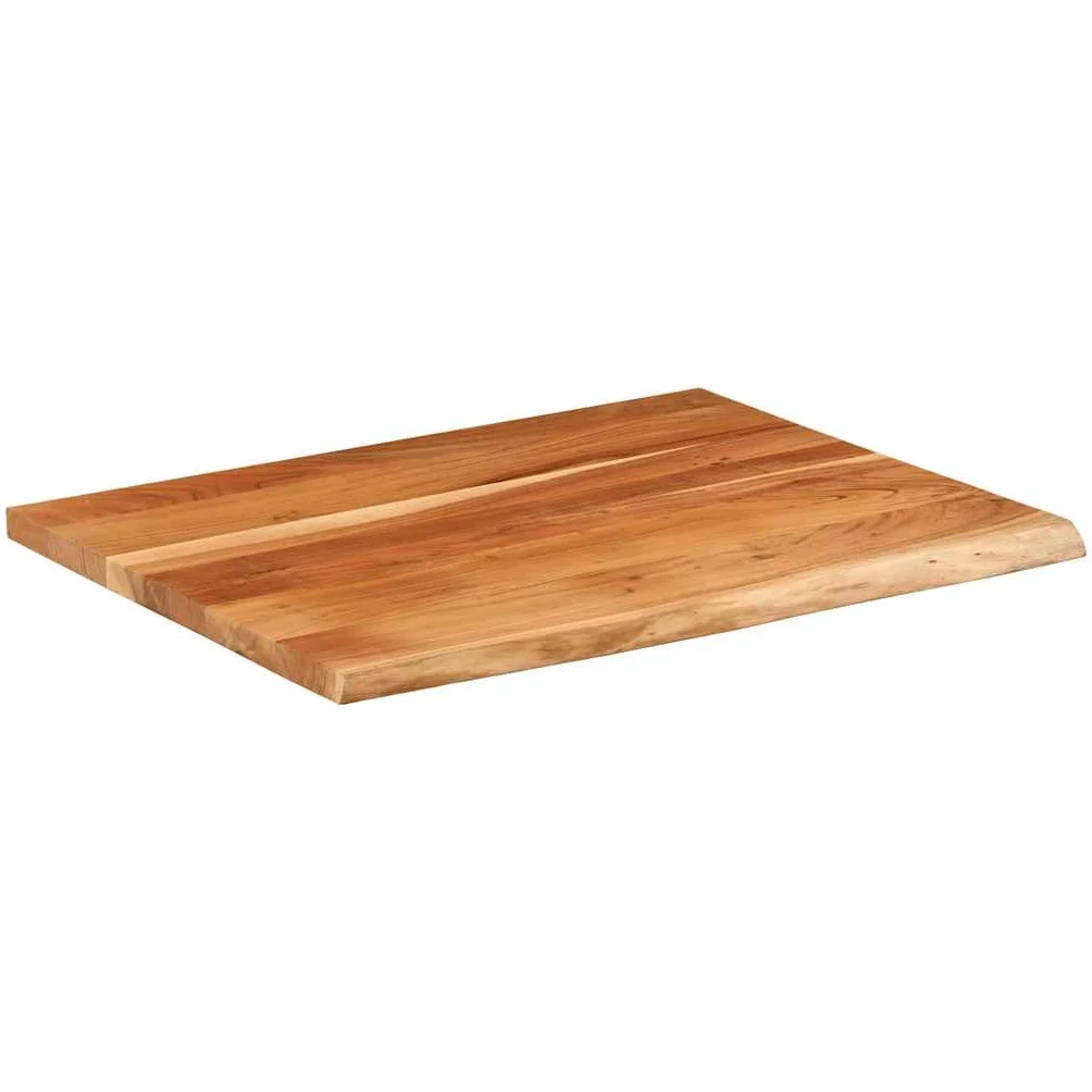 vidaXL Tablero Rectangular, Superficie de Mesa, Tablero de Trabajo Comedor, Superficie para Oficina, Madera de Acacia Borde Vivo 90x80x2,5 cm