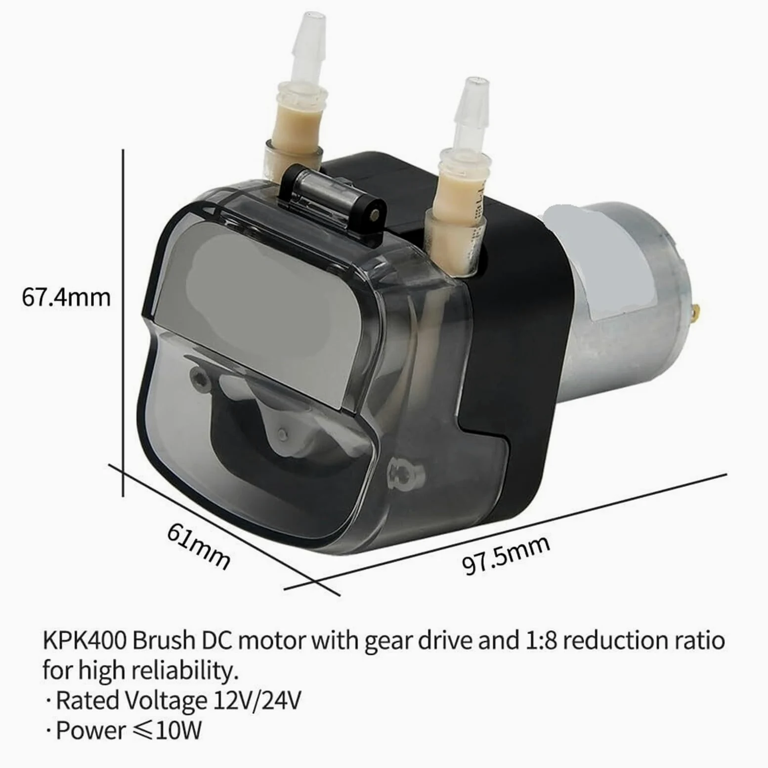 Bomba de diafragma, Motor Paso A Cepillado/sin Escobillas, Bomba Peristáltica Pequeña, Muestreo De Manguera Autocebante Larga Duración, 12V/24V CC(KPK400-SV3B25)