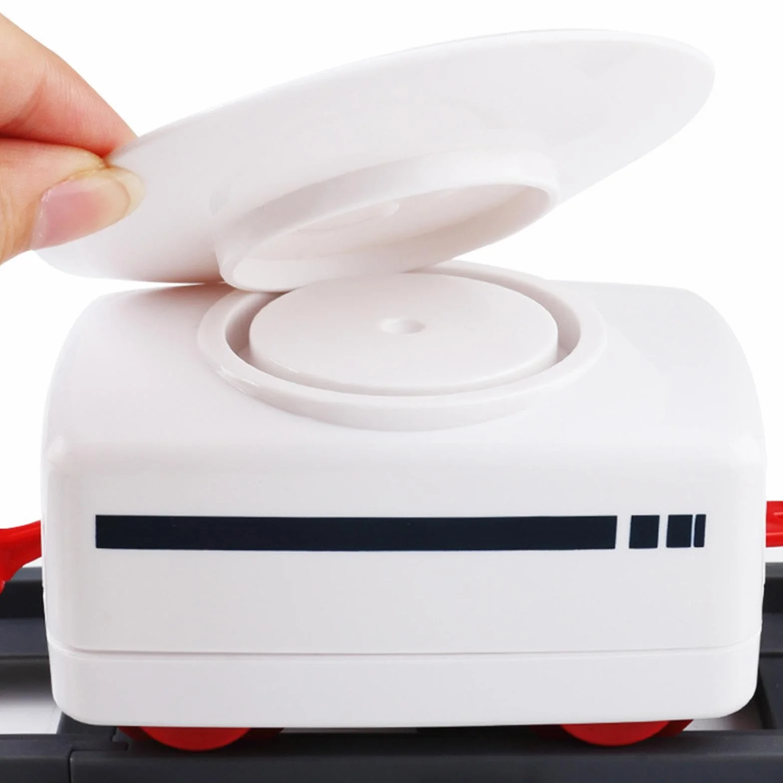 Vagón ferroviario sushi cinta transportadora ABS eléctrico tren niños 14x6 cm riel incluido