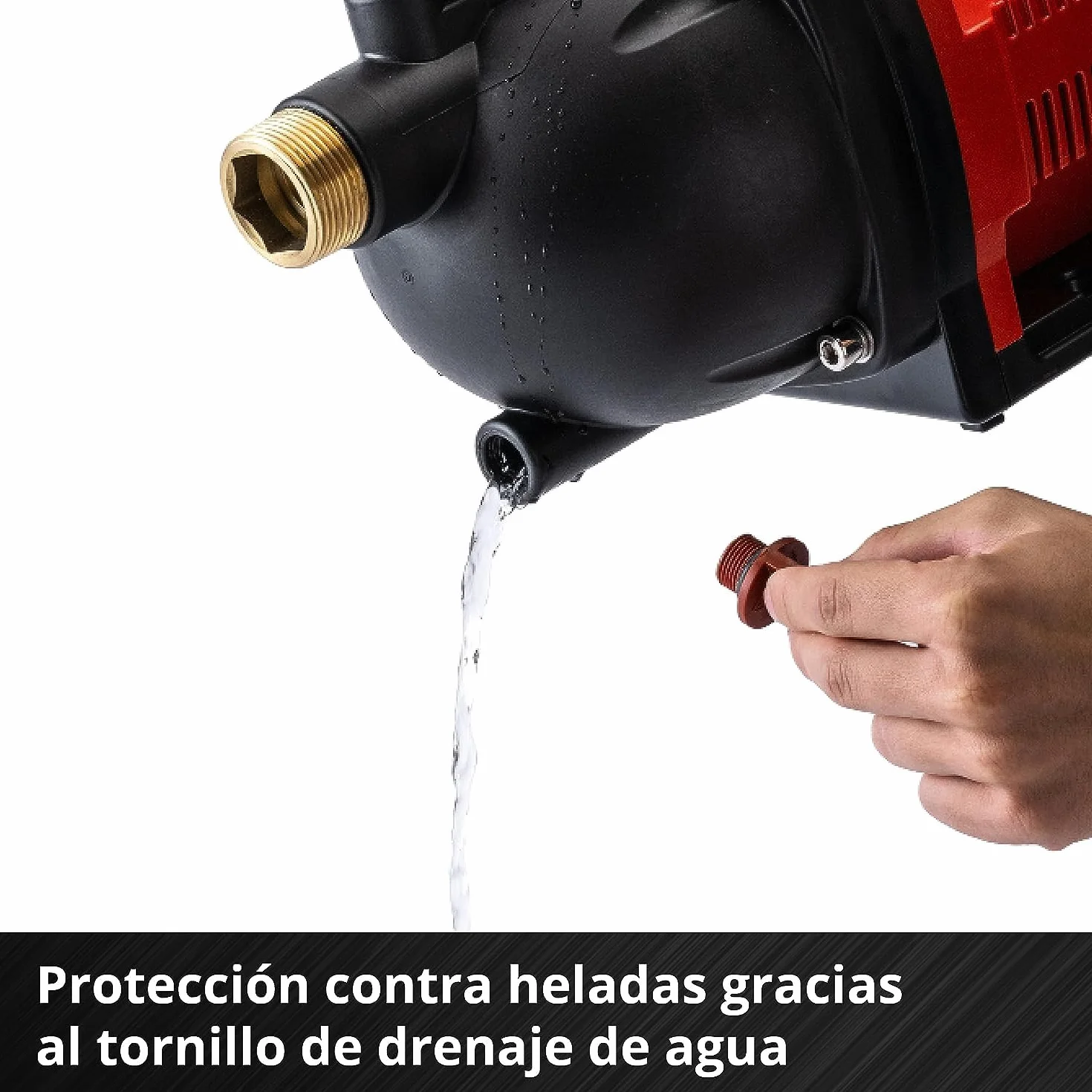 Einhell Bomba de jardín a batería AQUINNA 36/30 Power X-Change (2x 18 V, interruptor ECO de 2 escalones, tornillo de entrada y salida de agua, protección térmica, asa de transporte, sin baterías)