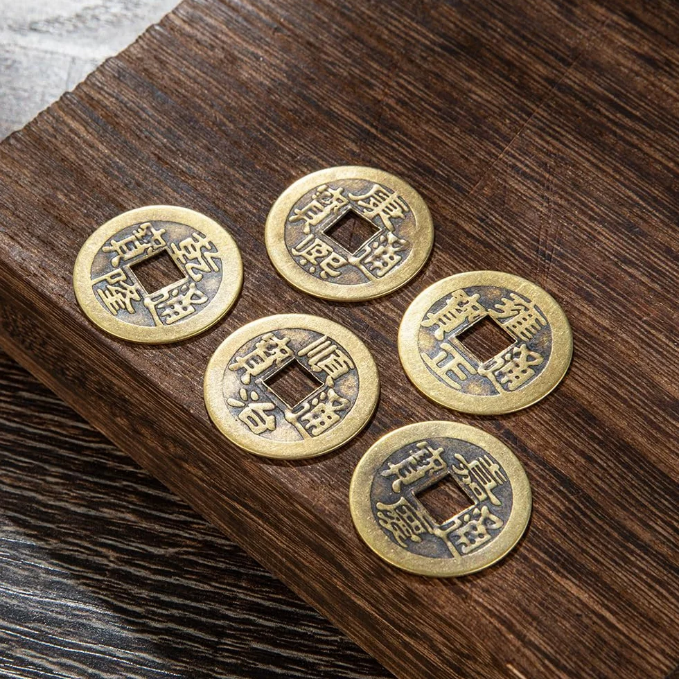 Monedas Chinas Feng Shui 100 Piezas 2.4cm Cobre Suerte Salud Riqueza