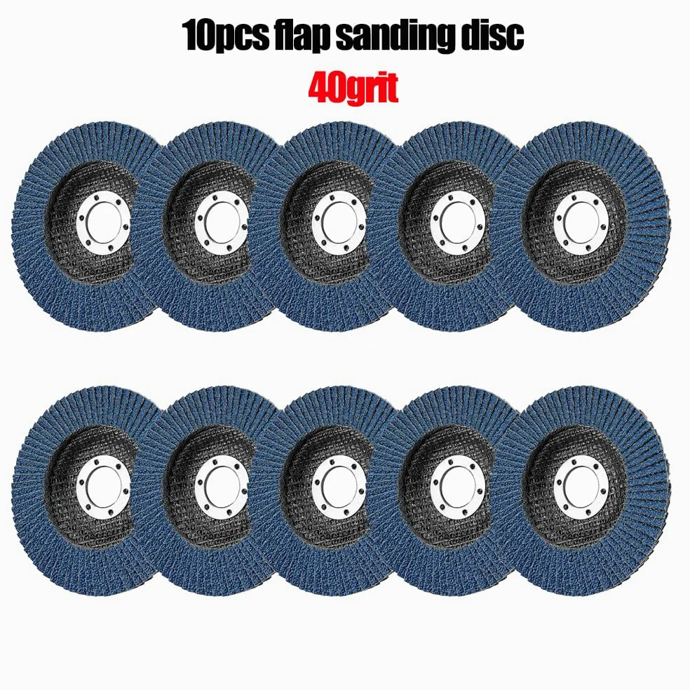 Disco de lijado para amoladora angular Discos de lijado for amoladora, 10 unidades, for herramientas abrasivas extracción, 115 mm, 40/60/80/120, discos láminas azules(40)