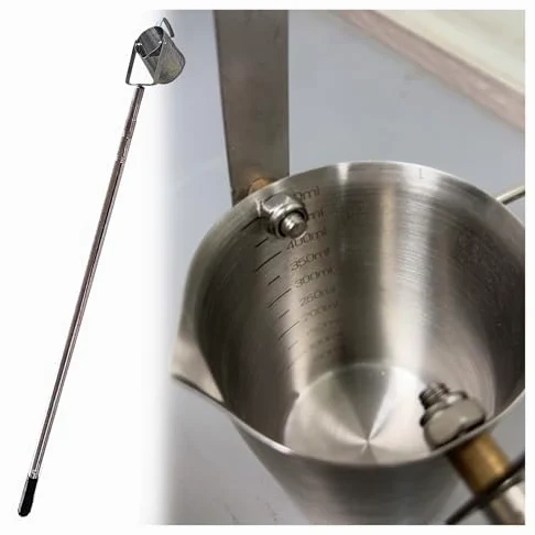 Barra de toma de muestras de líquido para recogida de agua, extensible con boquilla graduada y copa de péndulo para estanques, ríos y depósitos
