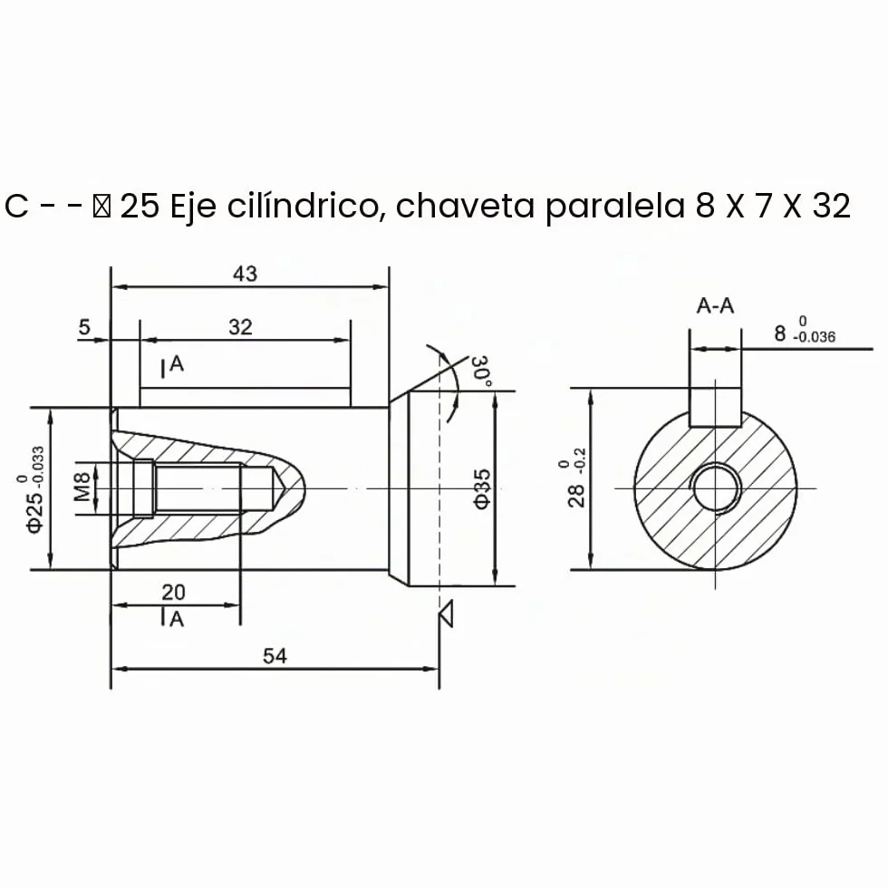 Motor hidráulico 160 CC/REV 25mm eje con llave paralela, sello de alta presión