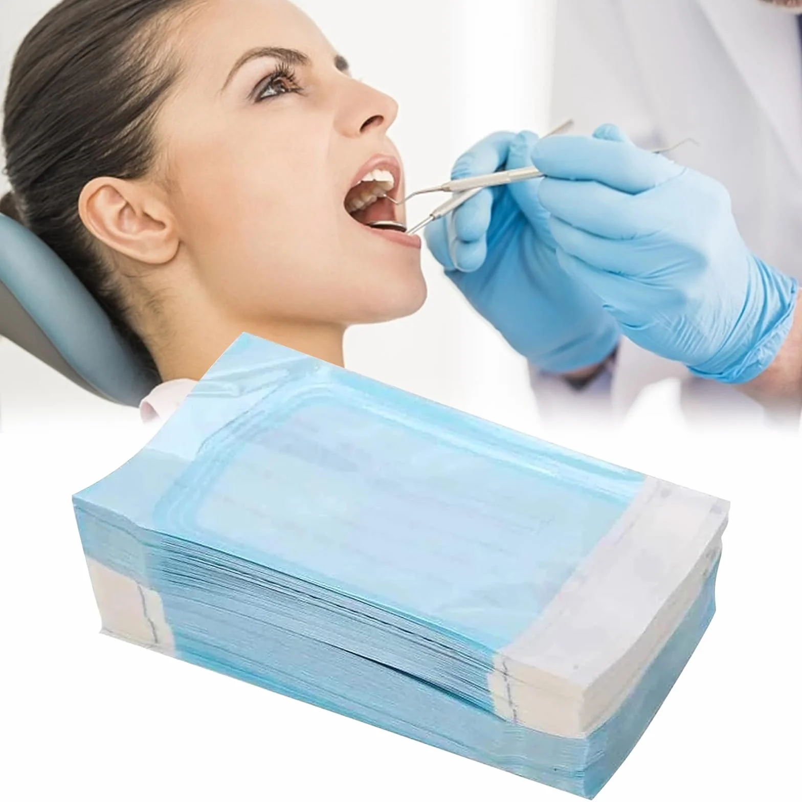 Bolsas de Esterilización Autoadhesivas 90x260mm 100 Pcs para Instrumentos Dentales Tatuajes Manicura