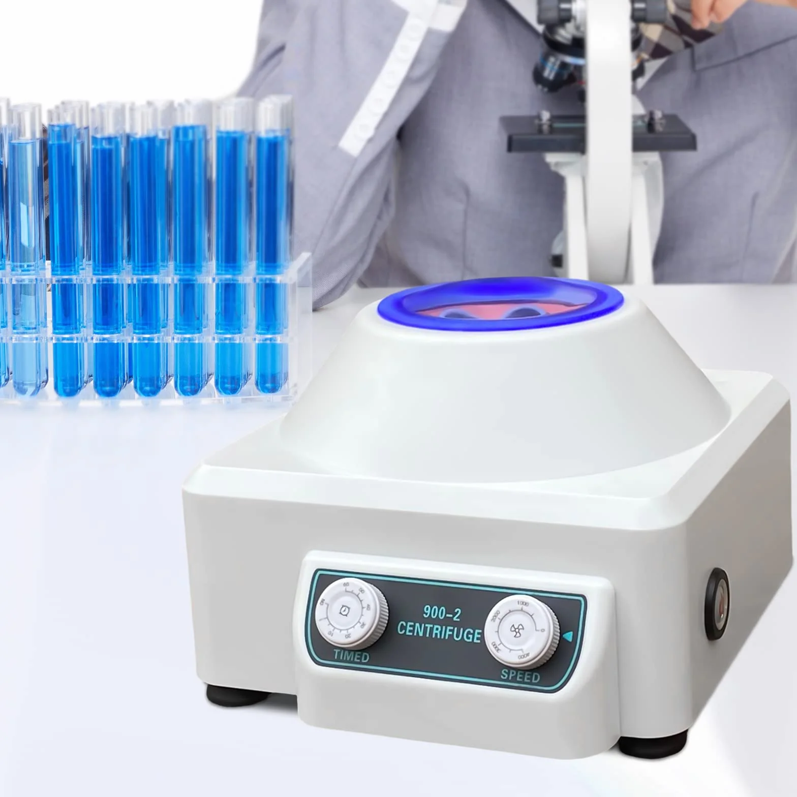Centrífuga de mesa con 2086 x g, 30 W, 220 V, portátil, centrífuga de laboratorio, velocidad de tiempo ajustable, centrífuga eléctrica ajustable, 4000 rpm, centrífuga de mesa de laboratorio, para