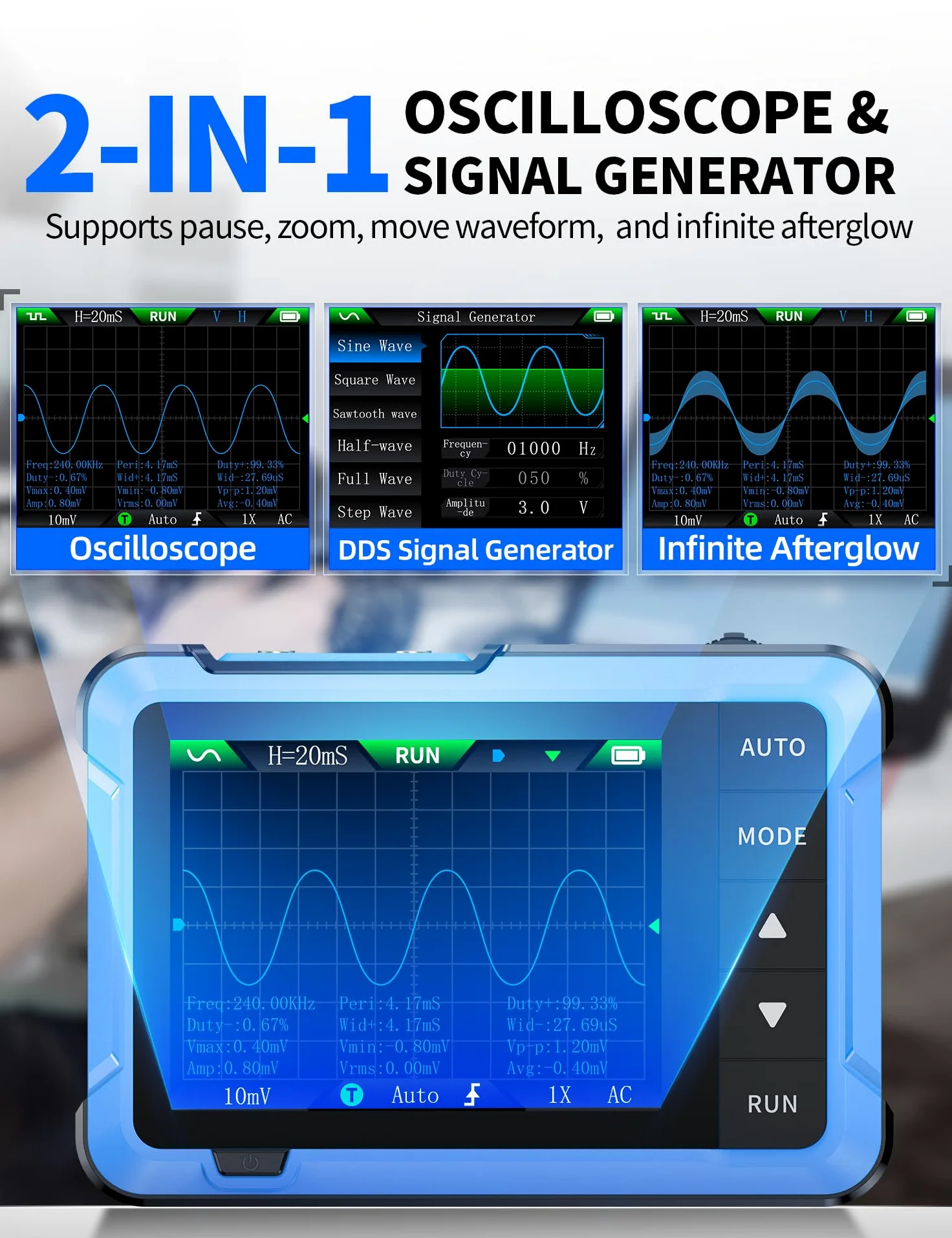 FNIRSI DSO-510 - Osciloscopio digital de mano - Osciloscopio portátil