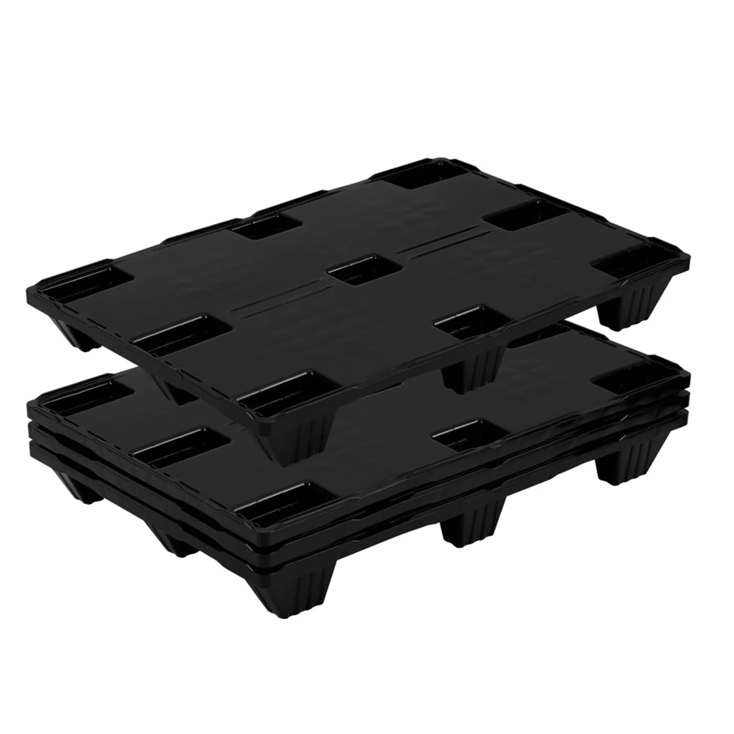 IMJ-Global - Palet de Plastico HDPE, Palets de Plastico 120x80cm con 9 Pies de Base, con Certificación para Uso Alimentario y una Capacidad de Carga Máxima de 2500 kg (10 Palets)