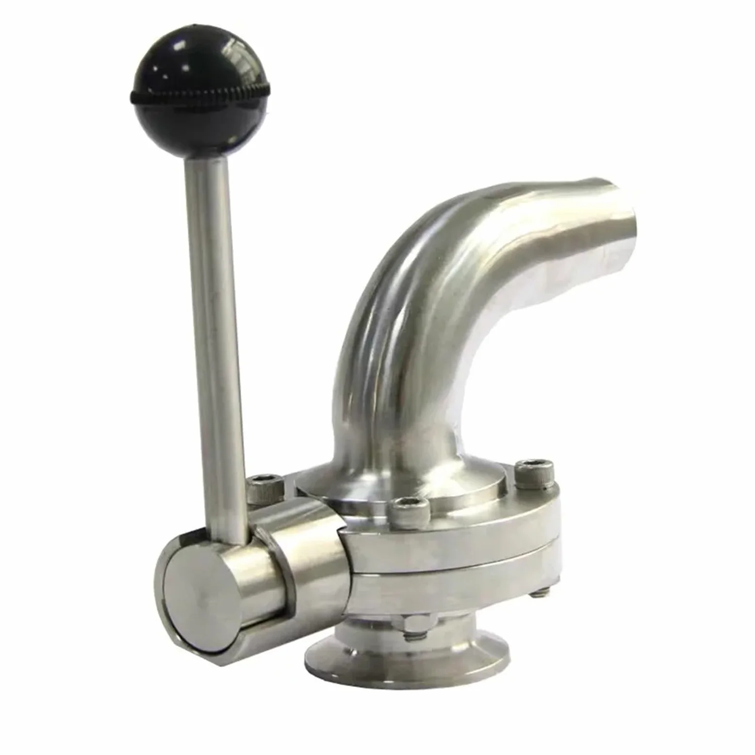 Válvula sanitaria de acero inoxidable SS304, 19mm-51mm, un lado, 1,5 ", 2", triple abrazadera, codo, válvula mariposa, cerveza casera, producto lácteo,Evita fugas(51mm)