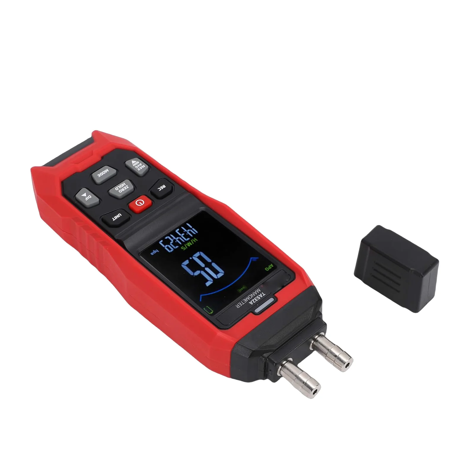 Manómetro Probador de presión de gas Medidor de presión diferencial digital con pantalla LCD retroiluminada 2 puertos para HVAC Frenado de automóviles Laboratorio industrial