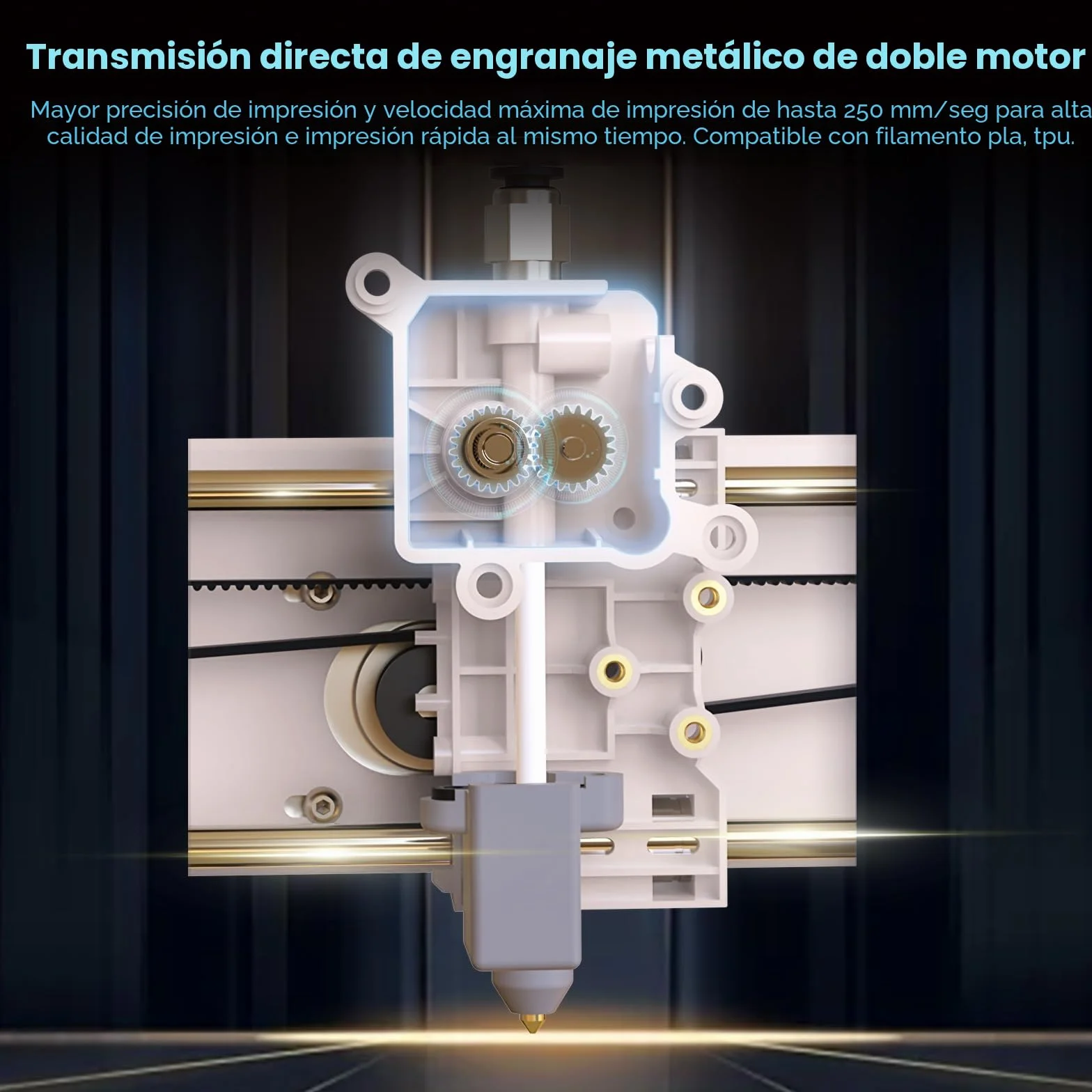 GIANTARM Impresora 3D Geeetech M1, Mini impresora 3D niveladora automática para principiantes, extrusora de accionamiento directo,velocidad de impresión 250 mm/s,tamaño de impresión 100 x 110 x 100 mm