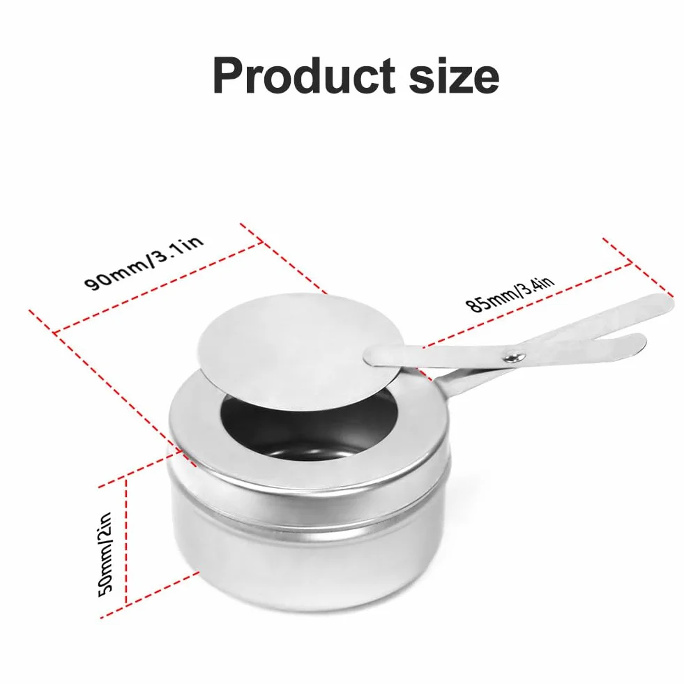 Mini Estufa de Alcohol con Tapa Quemador de Fondue para Camping Cocina 2 PCS