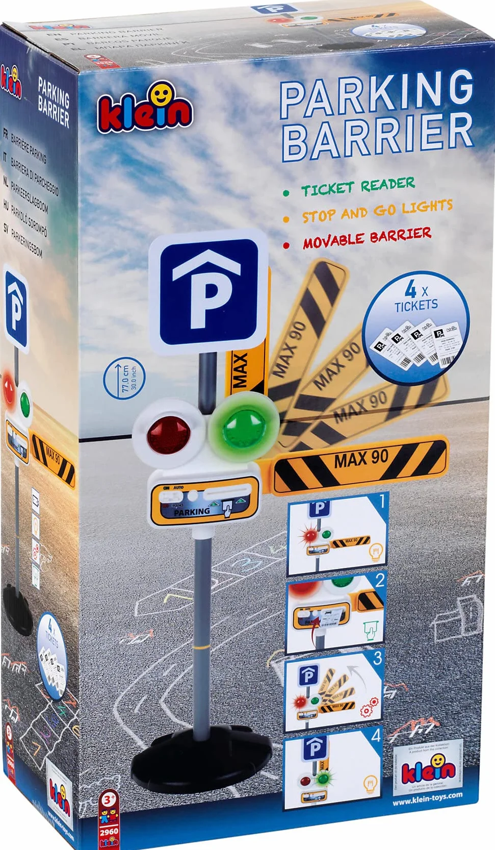 Theo Klein 2960 Parking Barrier with Automatic Traffic Light and Movable Barrier for Children 3+