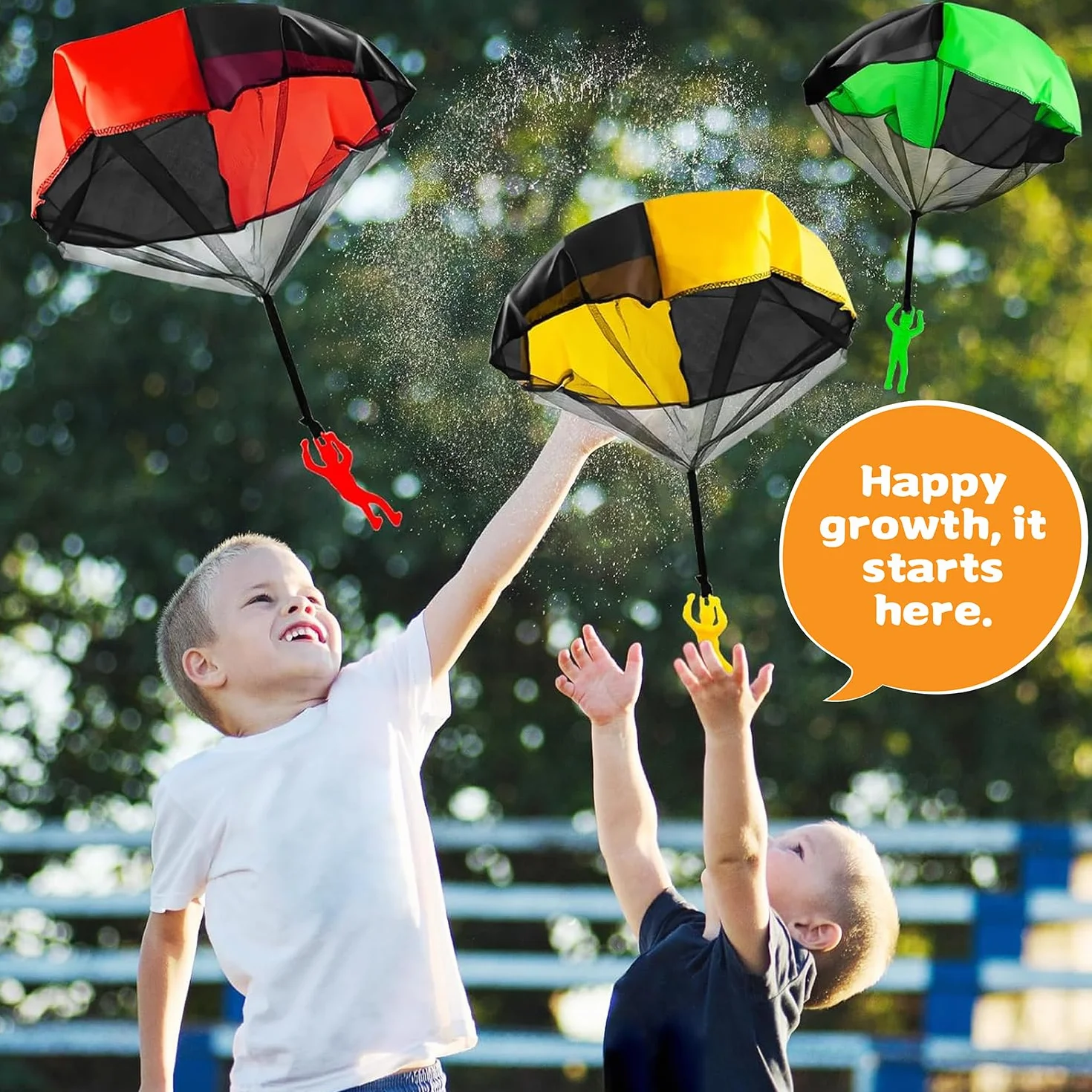 Juguetes paracaídas, Parachutist Hand Throwing Toy, Juegos de Exterior con Soldados y paracaídas, Mini paracaídas para niños (6 Piezas)
